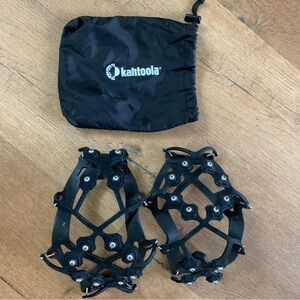 Kahtoola Exo spikes, Black Traction Cleats with Bag, Size S